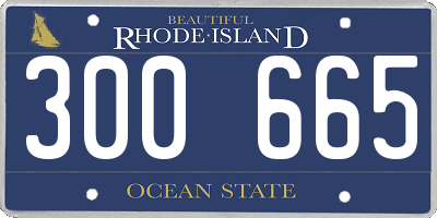 RI license plate 300665