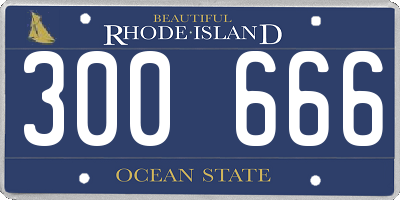 RI license plate 300666