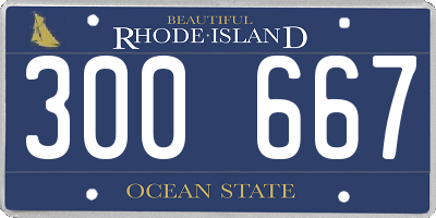 RI license plate 300667