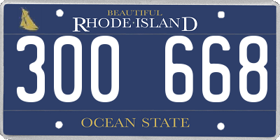 RI license plate 300668