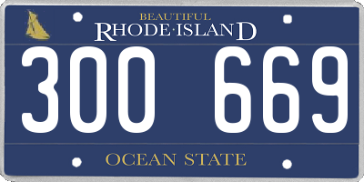RI license plate 300669
