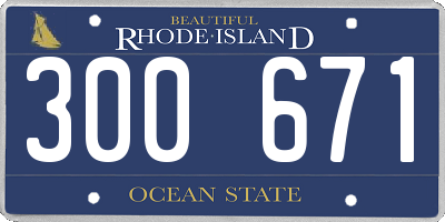 RI license plate 300671