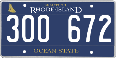 RI license plate 300672