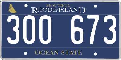 RI license plate 300673