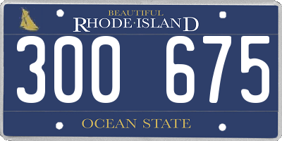 RI license plate 300675