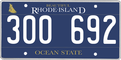 RI license plate 300692