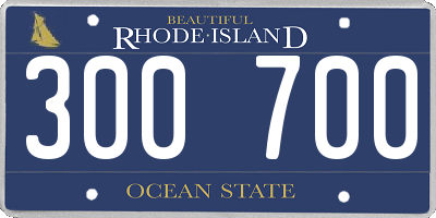 RI license plate 300700