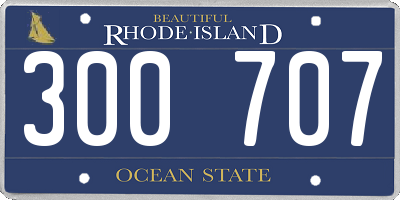 RI license plate 300707
