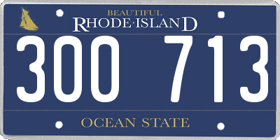 RI license plate 300713