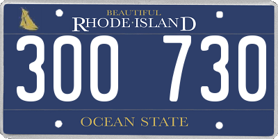 RI license plate 300730