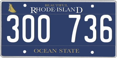 RI license plate 300736