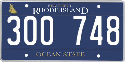 RI license plate 300748