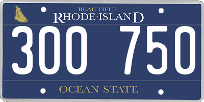 RI license plate 300750