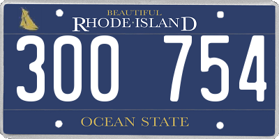 RI license plate 300754