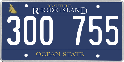RI license plate 300755