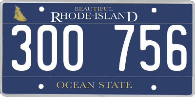 RI license plate 300756