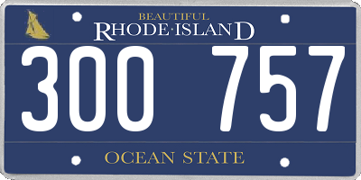 RI license plate 300757