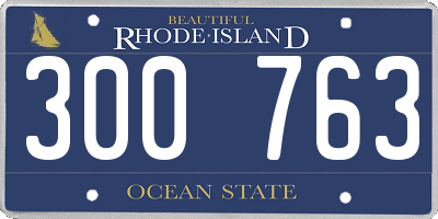 RI license plate 300763