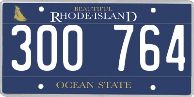 RI license plate 300764