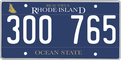 RI license plate 300765