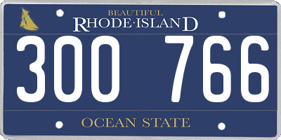 RI license plate 300766
