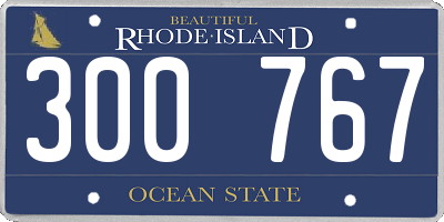 RI license plate 300767