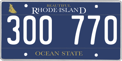 RI license plate 300770