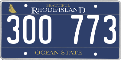 RI license plate 300773