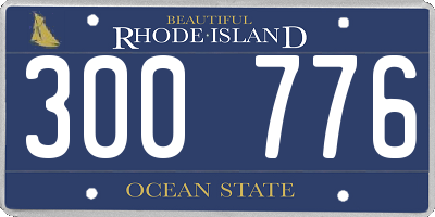 RI license plate 300776
