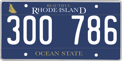 RI license plate 300786