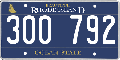 RI license plate 300792