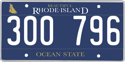 RI license plate 300796