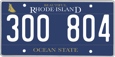 RI license plate 300804
