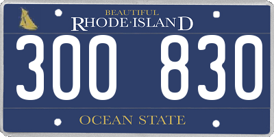 RI license plate 300830