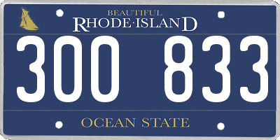 RI license plate 300833