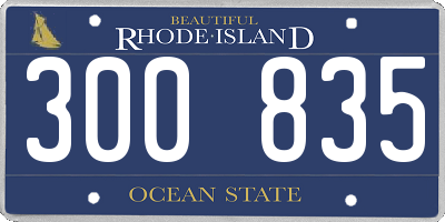 RI license plate 300835