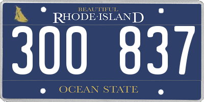 RI license plate 300837