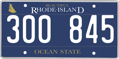 RI license plate 300845