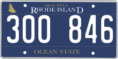 RI license plate 300846