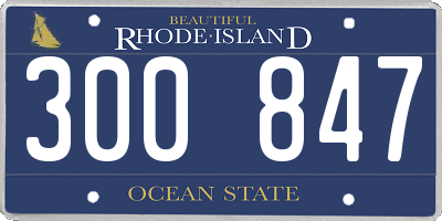RI license plate 300847