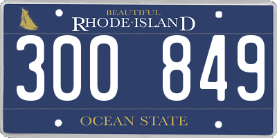 RI license plate 300849