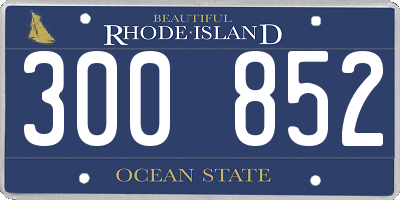 RI license plate 300852