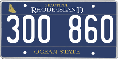 RI license plate 300860
