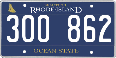 RI license plate 300862