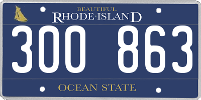 RI license plate 300863