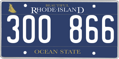 RI license plate 300866