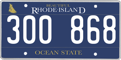 RI license plate 300868