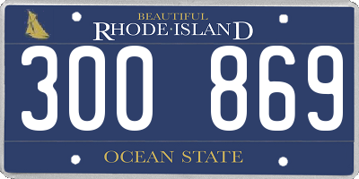RI license plate 300869