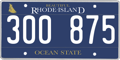 RI license plate 300875