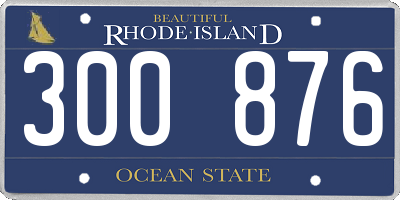 RI license plate 300876